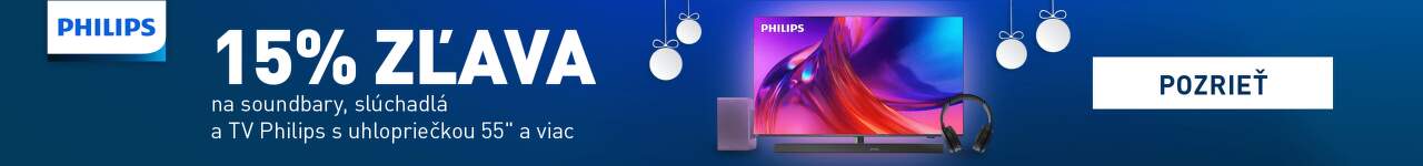 Philips 15% na TV, soundbary, sluchadla