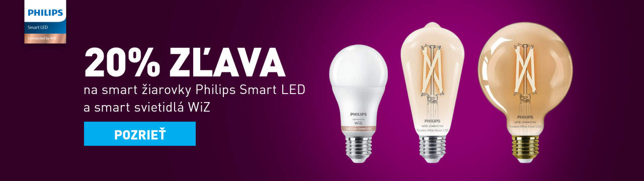 WiZ a Philips Smart LED 20% na ziarovky a svietidla