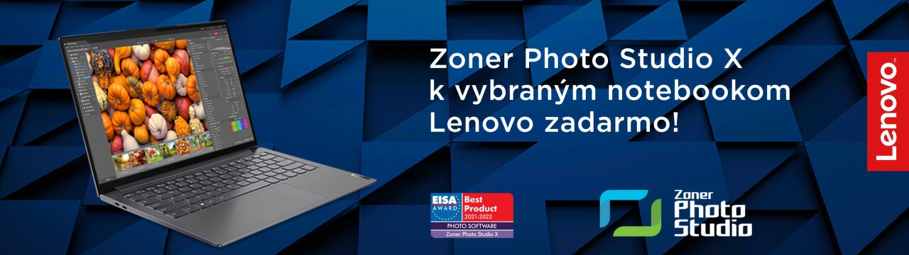 Zoner Photo Studio X k notebookom a monitorom Lenovo