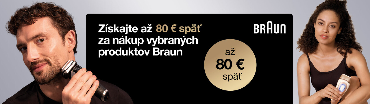 Cashback až do 80 € na produkty Braun