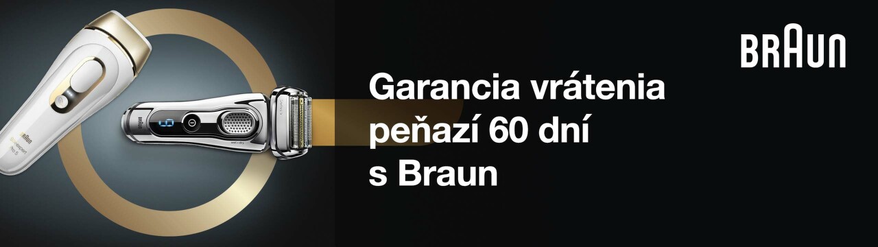 60 dní záruka vrátenia peňazí na produkty Braun