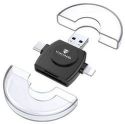 Viking 4v1 Lightning/micro USB/USB-A 3.0/USB-C čierna