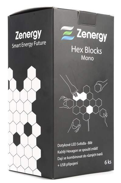 Dotykové LED svietidlo Zenergy Hex Blocks Mono dotykové LED svietidlá 6ks