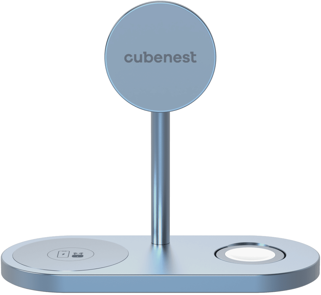 Bezdrôtová nabíjačka CubeNest S313 Pro 3v1 bezdrôtová magnetická nabíjačka modrá