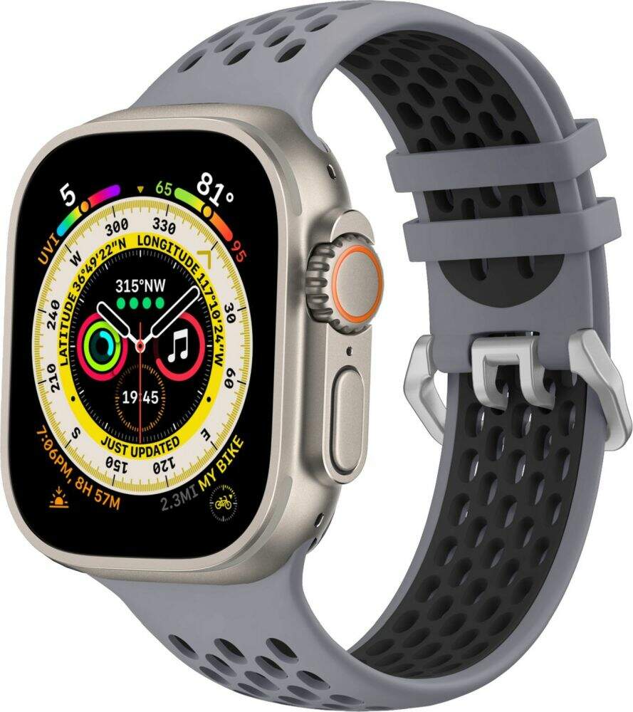 Remienok Cubenest športový remienok pre Apple Watch 42/44/45/49 mm sivo-čierny