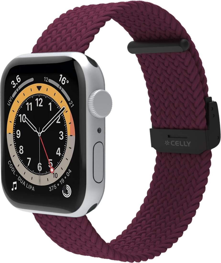 Remienok Celly opletený remienok pre Apple Watch 42/44/45 mm červený