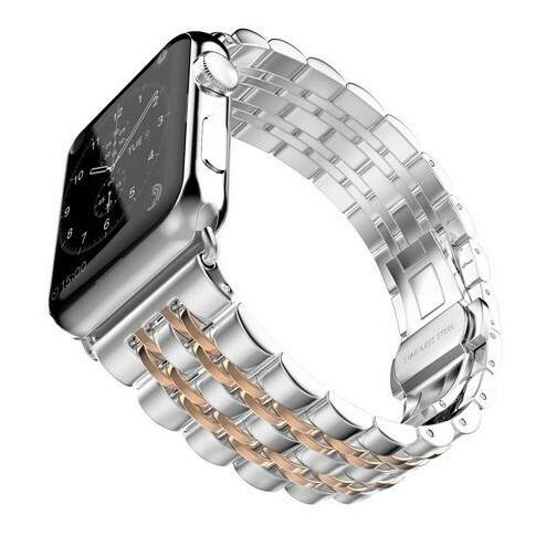 Remienok Winner WG klasik remienok pre Apple Watch 38/40/41 mm ružová/zlatá