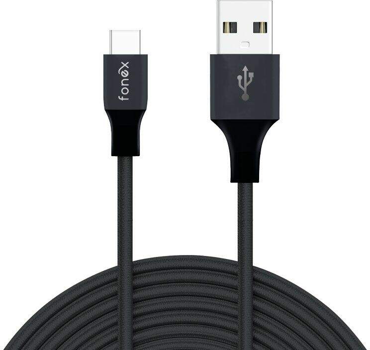 Dátový kábel Fonex dátový kábel USB/USB-C 10 W 1 m čierny