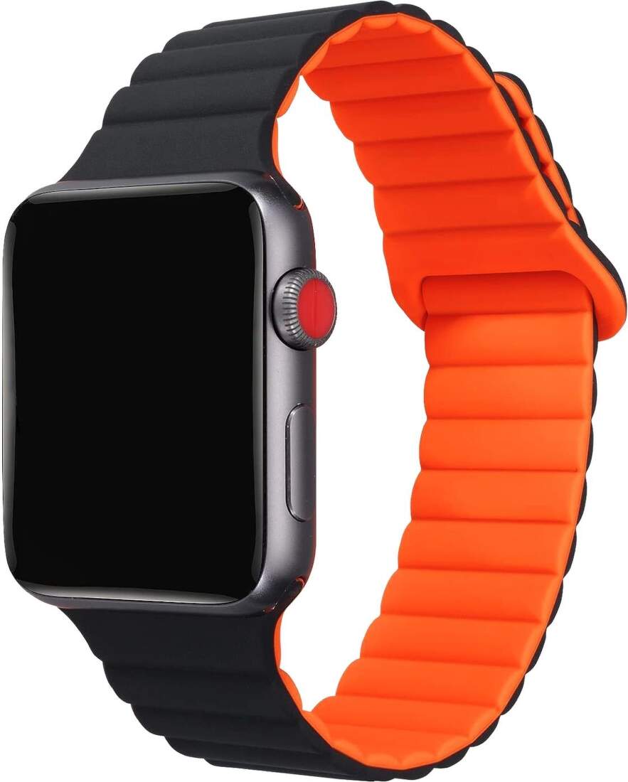 Remienok Celly magnetický remienok pre Apple Watch 42/44/45 mm čierno-oranžový