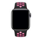 Apple Watch 40 mm Nike športový remienok S/M a M/L, čierny/krikľavo ružový
