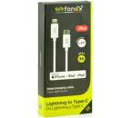 Fonex dátový kábel Lightning/USB-C 1,2 m, biela
