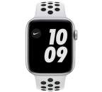 Apple Watch SE Nike 44 mm strieborný hliník / platinový / čierny športový remienok Nike