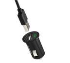 Mobilnet USB autonabíjačka 1A, čierna + microUSB kábel 1 m