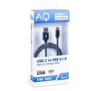 AQ Premium PC67018 USB-A 3.1 - USB-C kábel 1,8m, čierna