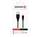 Swissten USB/USB-C dátový kábel 1,5m, čierna