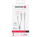 Swissten 2v1 magnetický nabíjací kábel pre Apple Watch USB-C/USB-C 1,2 m biely