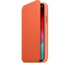 Apple kožené puzdro Folio pre Apple iPhone Xs, oranžové