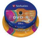 VERBATIM DVD-R 4,7 GB, 16x celofán 25 ks 43730