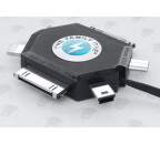 Mobilnet USB 6v1 vyťahovací nabíjací kábel (čierny)