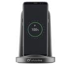Cellularline Qi stojanček pre rýchle bezdrôtové nabíjanie, čierna