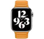 Apple Watch 44 mm kožený remienok nechtíkovo oranžový M/L