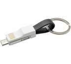 Mobilnet dátový kábel 3v1 USB-C/Lightning/USB čierny