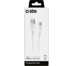 SBS USB/Lightning MFI kábel 1 m biely