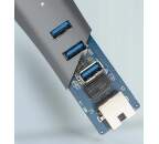 Axagon HMA-GL3AP 3x USB-A, LAN sivý