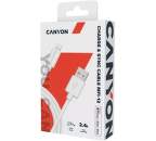 Canyon MFI-12 dátový kábel USB-A/Lightning 2 m 2,4 A biely