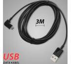 Mobilnet Micro USB kábel 3m, čierny
