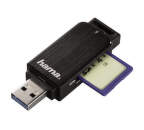 123901 HAMA Čítačka kariet USB 3.0 SD/microSD, čierna