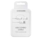 Samsung EP-DG930DWEGWW kombo kábel USB-C a micro USB 1m, biela
