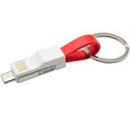 Mobilnet dátový kábel 3v1 USB-C/Lightning/USB červený