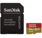 Sandisk Extreme microSDXC 64 GB Class 10 V30 A2 UHS-I U3 + SD adaptér