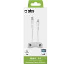 SBS USB-C/USB-C kábel 1 m biely