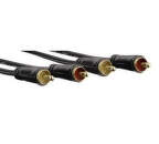 HAMA 122283 Audio kábel 2 cinch - 2 cinch, pozlátený, 3*, 3 m
