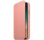 Apple kožené flipové puzdro pre iPhone X, ružová