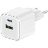 Swissten GaN nabíjačka USB/USB-C QC 3.0 PD 20 W biela