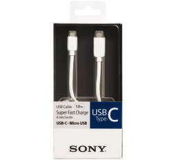 Sony CP-CB100 microUSB - USB-C kábel 1m, biela