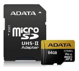 A-DATA microSDHC 64 GB 275 MBS U3 CLASS 10 UHS-II