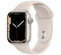 Apple Watch Series 7 41 mm hviezdne biely hliník s bielym športovým remienkom