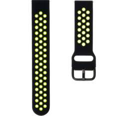 Fixed športový silikónový remienok pre smartwatch 20 mm čierno-limetkový