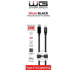Winner dátový kábel Lightning/USB-C 0,5 m 3 A čierny