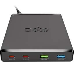 SBS GaN nabíjacia stanica 2× USB-A/2× USB-C 75 W PD čierna