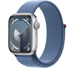 Apple Watch Series 9 GPS 41 mm strieborný hliník s modrým remienkom