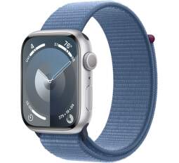 Apple Watch Series 9 GPS 45 mm strieborný hliník s modrým remienkom