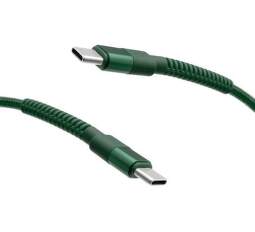 Mobilnet 2x USB-C kábel 60 W 1 m zelený