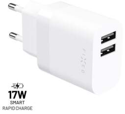 Fixed FIXC17N-2U-WH nabíjačka 2x USB Smart Rapid Charge 17W biela