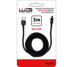 Winner miniUSB kábel 3m, čierny
