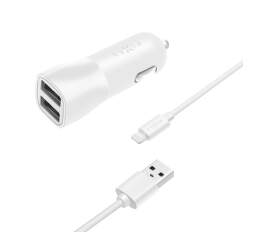 FIXED 2x USB 15 W biela 1m Lightning kábel